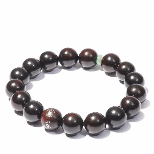 三檀小舍 六字箴言 招财纳福小叶佛珠转运珠#好运连连 文玩盘玩小众高级轻奢礼盒 紫檀属 木作手串 男女同款情侣款