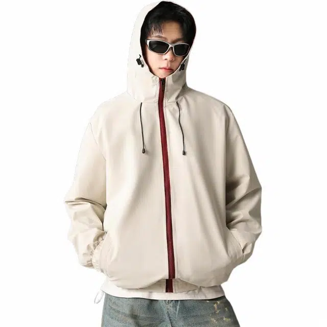 雅鹿  基础款简约城市户外青少年百搭登山运动休闲宽松连帽  防水防泼水防风冲锋衣 男女同款