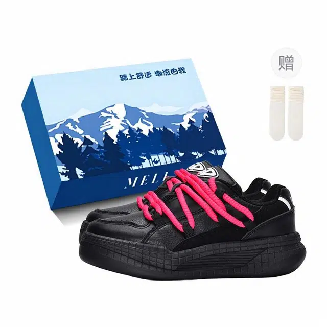 小鹿米利 合成革 街头小众百搭休闲舒适厚底个性潮流 低帮 板鞋 女