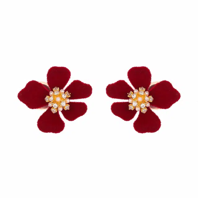 韵系 时尚赫本风花朵 铜镀金 耳夹 女款