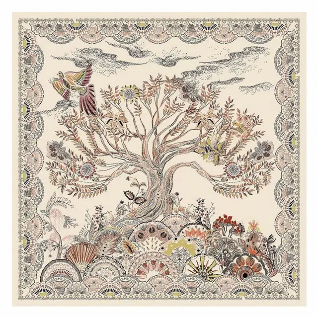 上海故事 茶颜悦色印花真丝高级感大方巾礼盒装 丝巾 女款