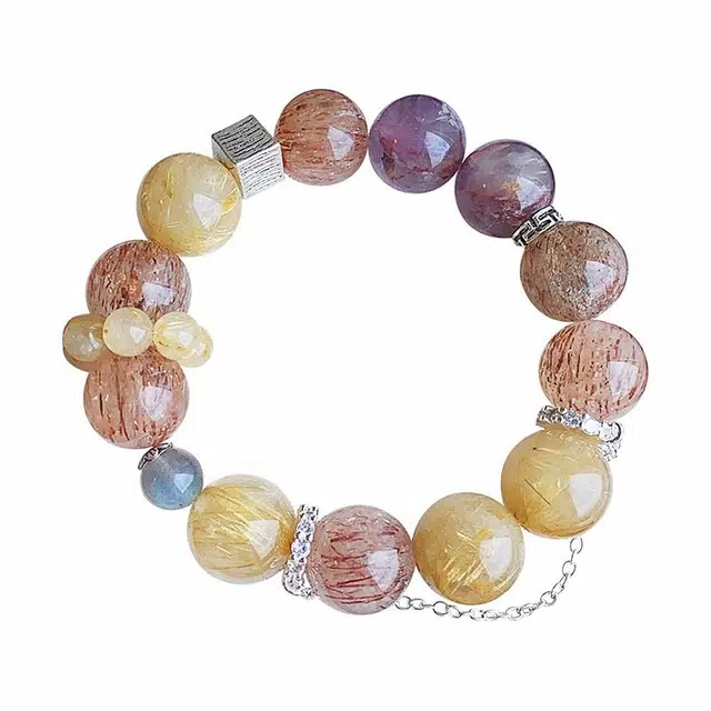 龙弗 多财多福】财源滚滚提升财库财运满满新中式多宝水晶手串新中式小众精致设计时尚百搭幸运手饰 金发晶 佳节好运时来运转饰品 女款