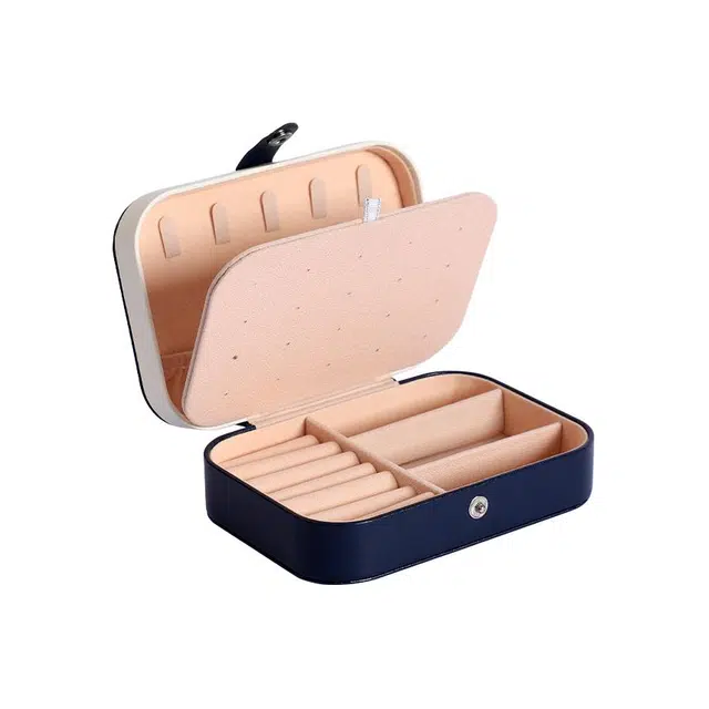 静玲珑 多格首饰收纳盒旅行便携耳环戒指饰品盒