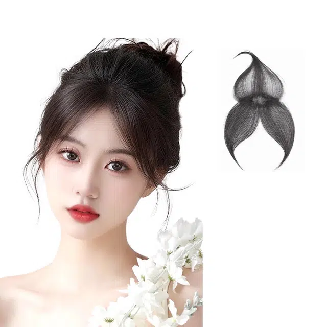 晚晚风 胎毛刘海假发片女 自然前额头顶真发轻薄隐形无痕修饰发际线