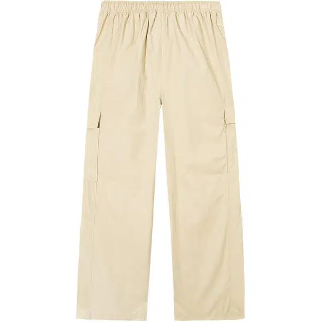 超级安踏 纯色中腰舒适透气百搭直筒工装裤 女款 沙漠卡其