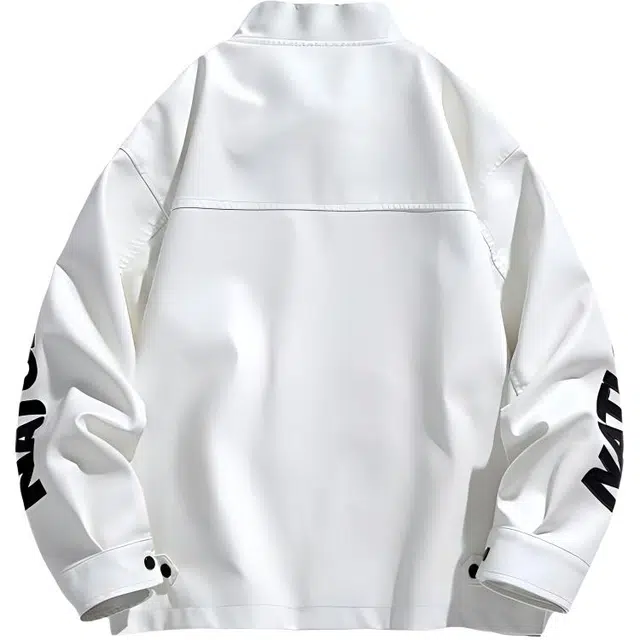 寻星记 美式复古机能风撞色字母刺绣长袖休闲飞行夹克外套机车服 男女同款