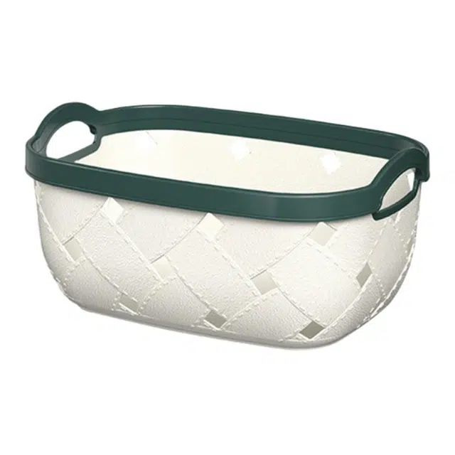 静玲珑 仿藤纹塑料镂空收纳箱储物盒衣服收纳盒透气收纳篮筐子整理箱化妆品