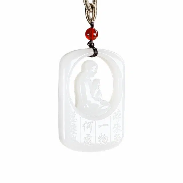 舒杰 孤品经典传统国风悟道 和田玉项链 白玉 男女同款情侣款