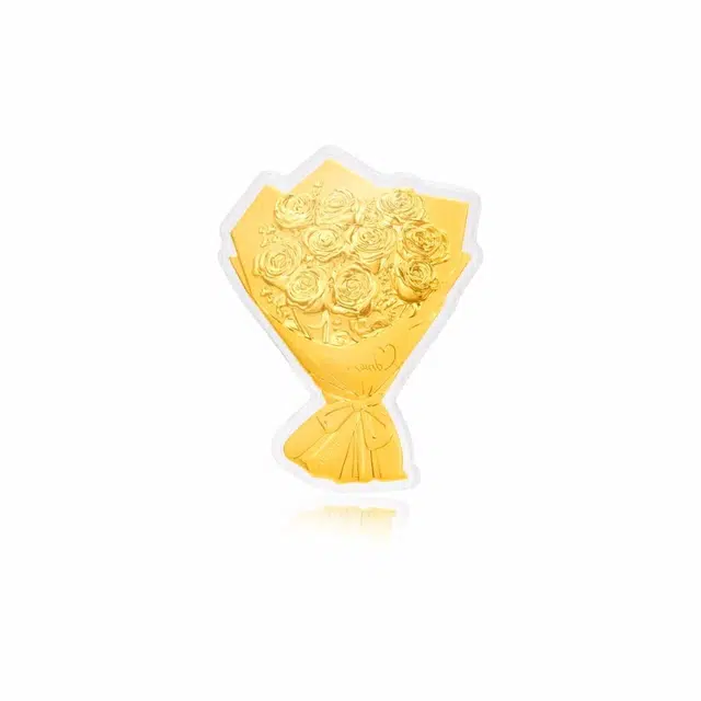 金嘉福 黄金玫瑰花束 收藏纪念品储值储蓄 浪漫告白小众设计 创意 足金 投资类 金章 男女同款情侣款