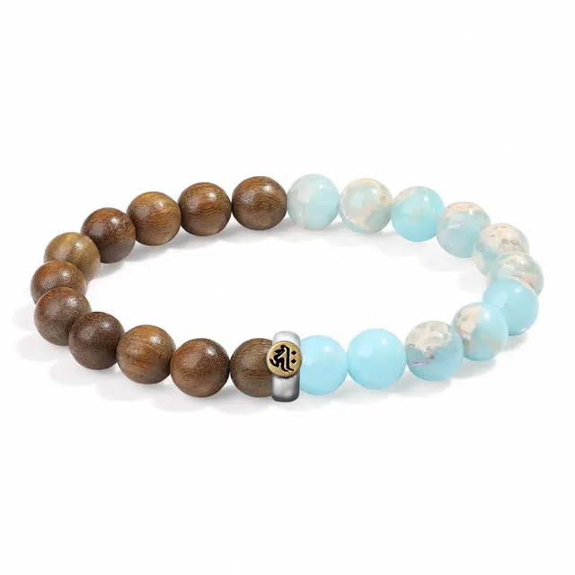 京华录 乙巳蛇年流通代请国潮新中式招财纳福转运珠十二生肖守护神复古风旗袍汉服配饰拼寿山石 绿檀 木作手串 男女同款情侣款