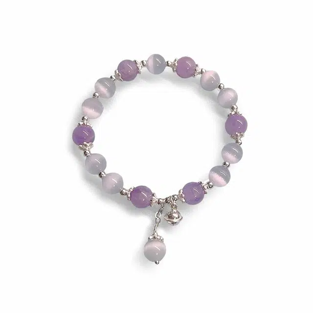 希遇 紫云皓月精美时尚紫色  温柔大方气质优雅  高级精致#好运 小众设计 紫水晶 手串 男女同款情侣款