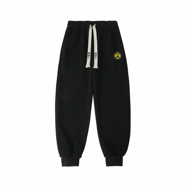 普鲁士多特蒙德 美式学院风纯色字母刺绣系带宽松篮球训练束脚休闲针织运动裤 男女同款