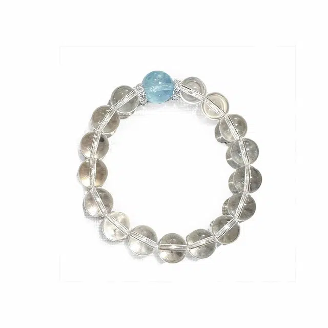 希遇 蓝律星辰 简约时尚 冷淡风创意设计 温柔大方 高级精致好运 白水晶 手串 男女同款情侣款