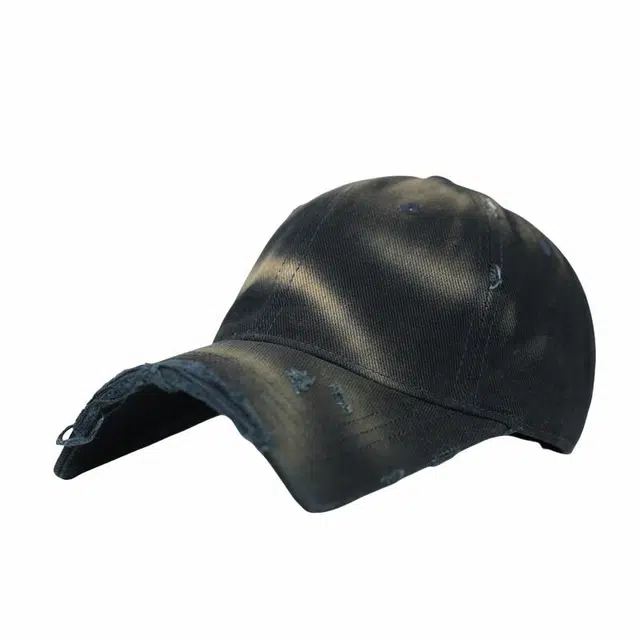 钓鱼熊 复古做旧破洞百搭街头个性小众方檐显脸小 棉 鸭舌帽 男女同款情侣款