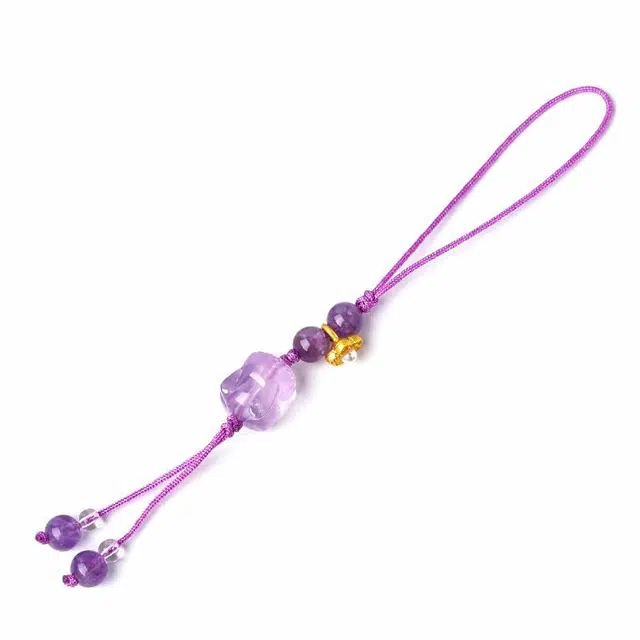 【紫气东来】 灵菲 九紫离火小众兔子挂件 学业上岸新中式薰衣草紫 前途似锦能量磁场 幸运转运珠平安招财#好运 紫水晶 吊坠 女款