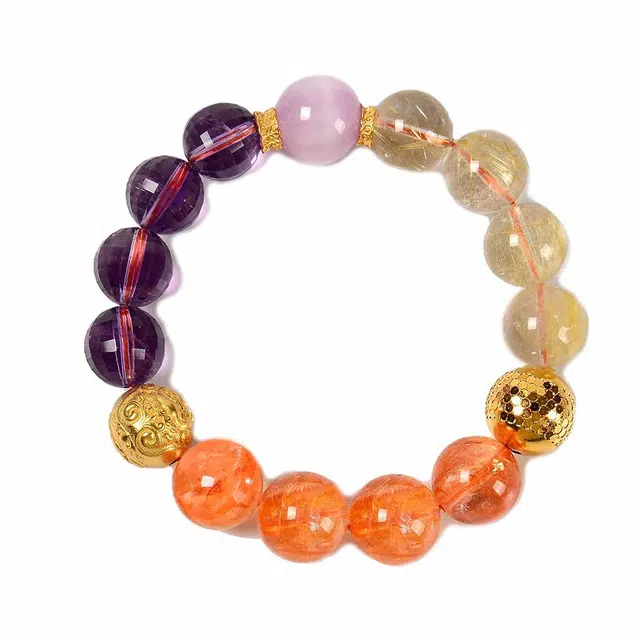 宫和御守 高品质金发晶金太阳能量紫多宝故宫文创首饰 水晶 手串 男女同款情侣款