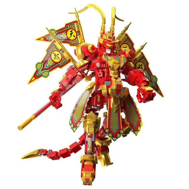 礼莎 悟空机甲齐天大圣益智 小颗粒积木 拼装模型