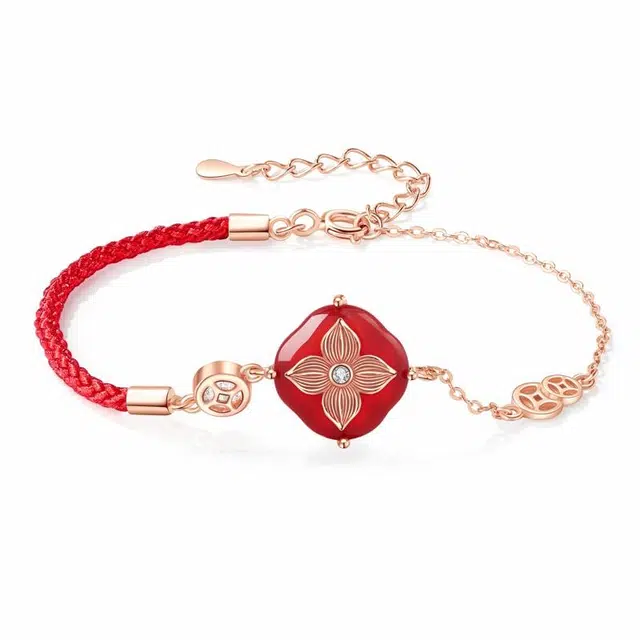 老凤祥 万柿如意 新中式 事事如意 转运珠手饰 国风精致百搭 玛瑙 手链 女款