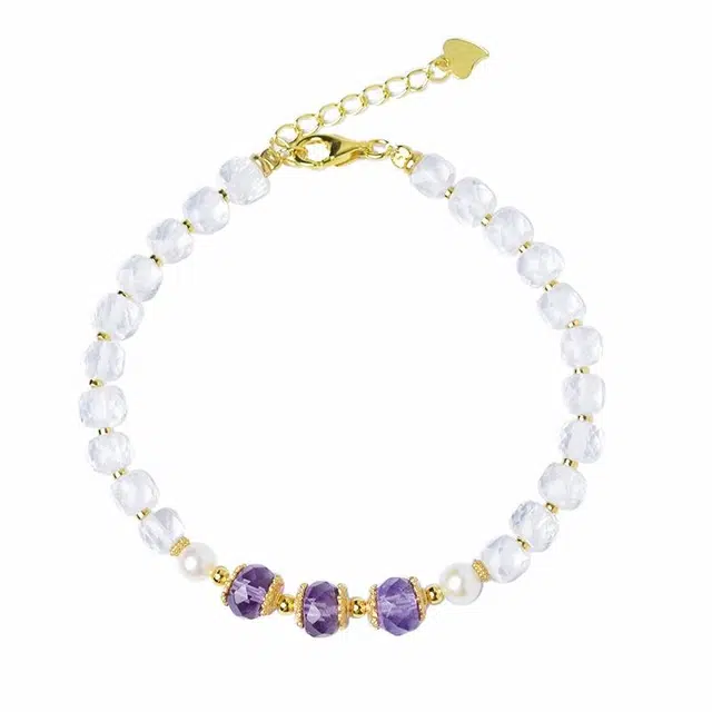 东海世家 方糖轻奢高级感 招财好运 白水晶 手串 女款