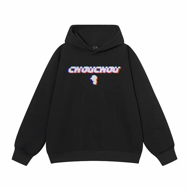 周同学 周杰伦 美式高街潮牌设计故障风品牌印花舒适纯色重磅宽松休闲卫衣 男女同款