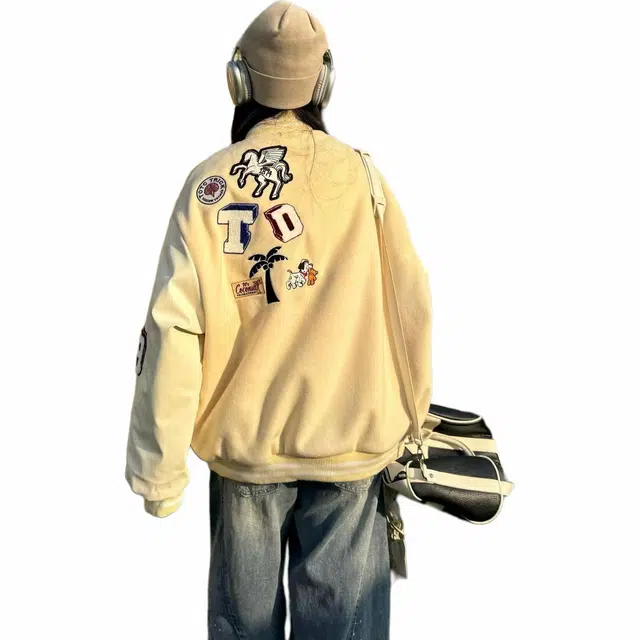 物质公式  宽松百搭长袖棒球服 男女同款