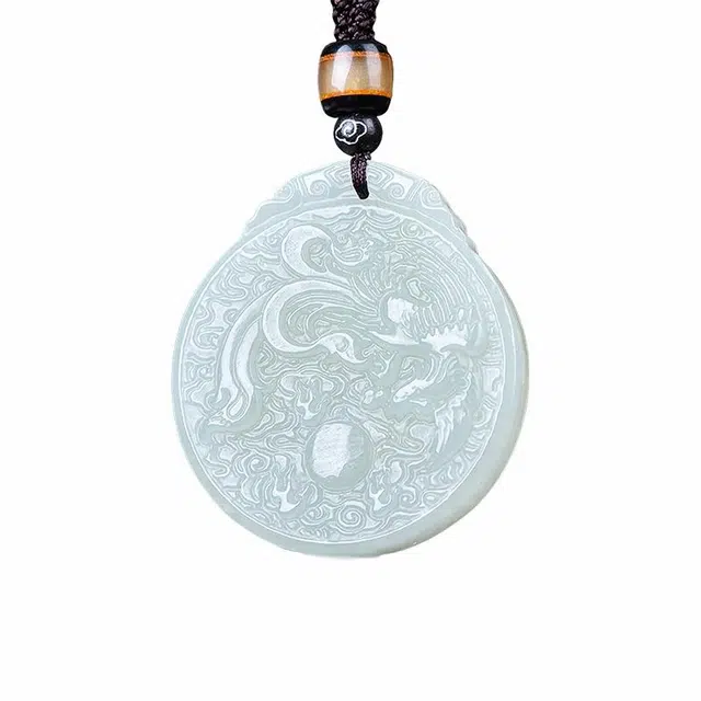 舒杰 中式古风 凤舞九天凤凰 和田玉项链 青白玉 男女同款情侣款