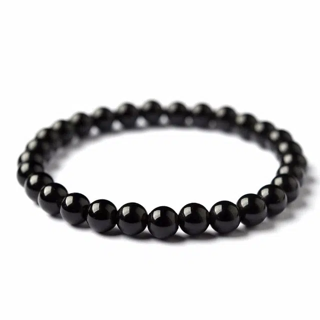 【平安护佑】 灵菲 保真乌金素圈素串 新中式小众简约霸气佛珠文玩盘玩 转运福气吉祥#好运 黑曜石 手串 男女同款情侣款