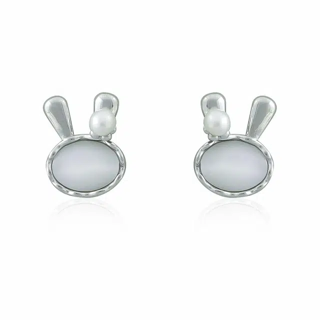 品彩 炫彩兔子圆珠高级感甜美少女风 年轻时尚气质 个性 淡水珍珠 耳环 女款