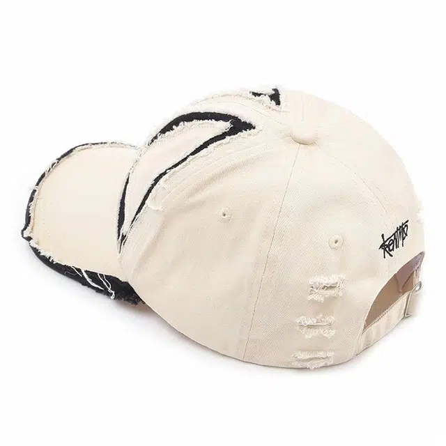 肯默 复古破损做旧 小众设计   四季百搭  修饰脸型 软顶可调节 棉 鸭舌帽 男女同款情侣款