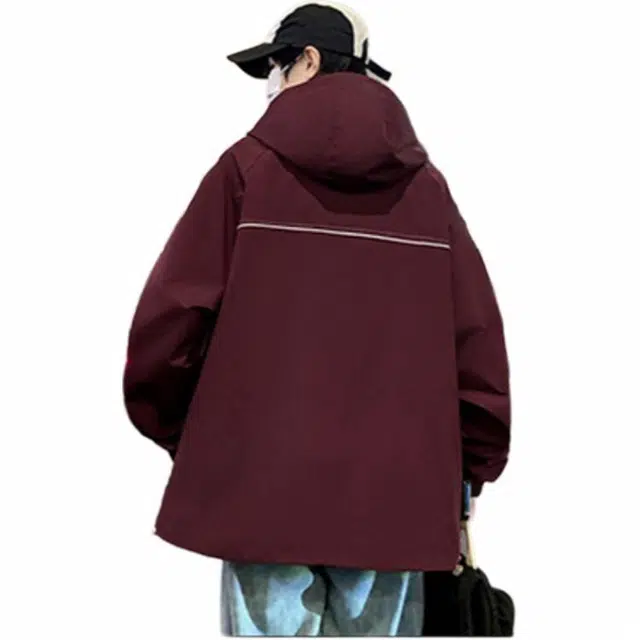 雅鹿优选 休闲连帽宽松工装潮牌山系户外防水夹克外套 男款