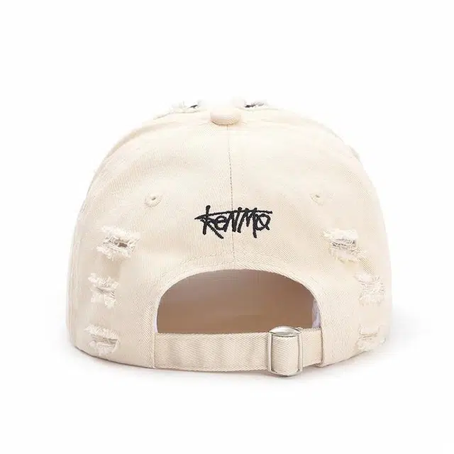 肯默 复古破损做旧 小众设计   四季百搭  修饰脸型 软顶可调节 棉 鸭舌帽 男女同款情侣款