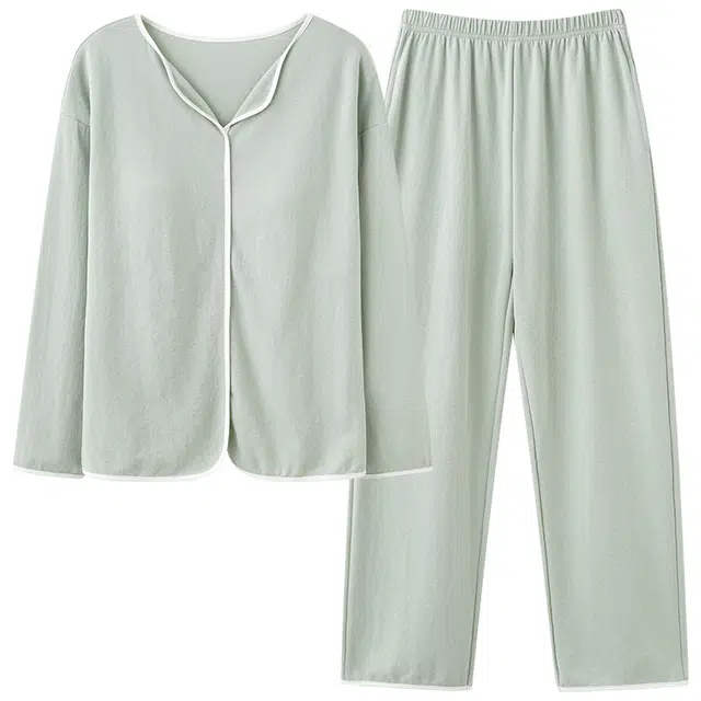 兰缪 带胸垫纯色简约高级感柔软家居服睡衣套装 女款