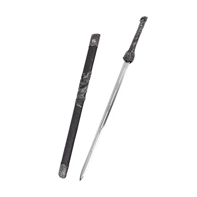 天字号 环首龙王剑 高锰钢龙泉宝剑合金装实木鞘长 成品模型