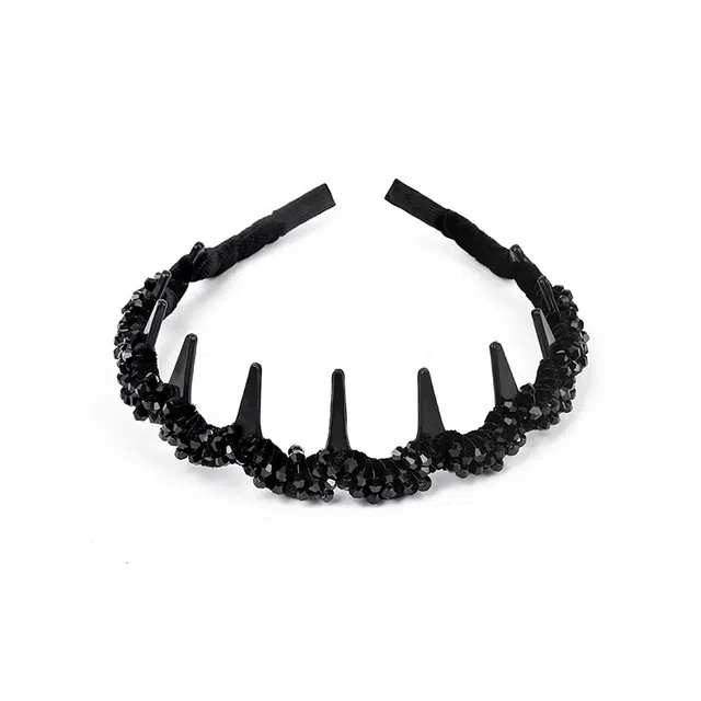 黑调 黑色巴黎王妃 洗脸发卡带齿高颅顶 丝绒 发箍 女款