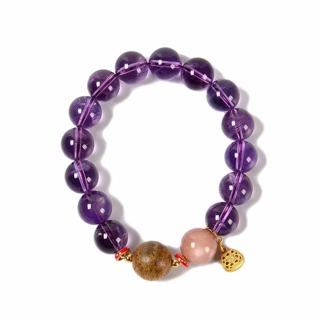 宫和御守 高品质设计款故宫文创首饰 转运粉晶紫 水晶 手串 男女同款情侣款
