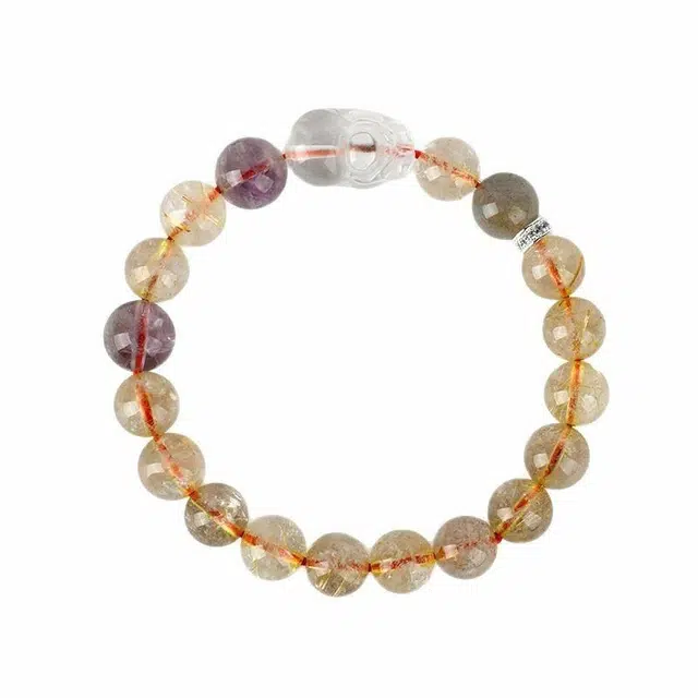 陌阡雪 新中式复古 招财纳福百搭 高级感精致招财纳福转运手饰#好运天然 金发晶 水晶手串 男女同款情侣款