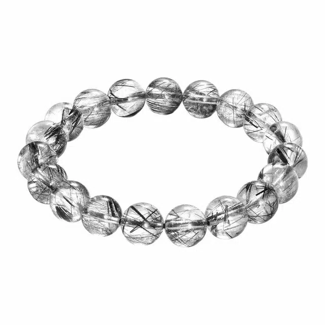 月岚 能量水晶招财转运轻奢小众饰品设计师精选高级珠宝潮流人气联名#好运天然 黑发晶 手串 男女同款情侣款