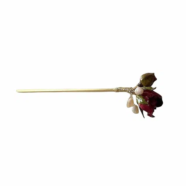 贯古今 新中式高级感玫瑰花 合金 发簪 女款