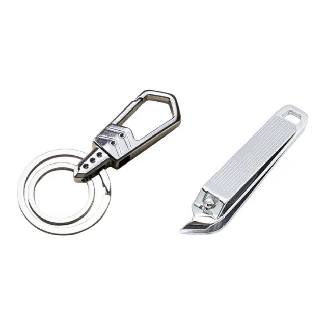 静玲珑 精工指甲刀大号单个不锈钢家用指甲钳厚指甲专用指甲剪原装 斜口指甲刀钥匙扣组合