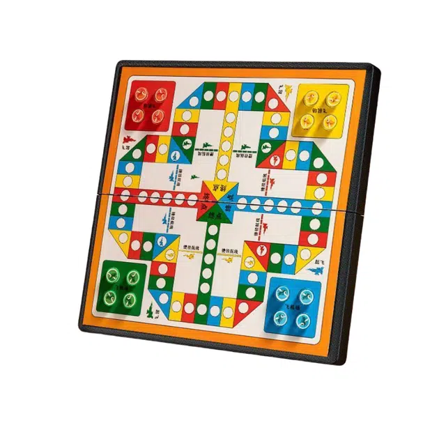 乐智由我 飞行棋磁性 可折叠塑料磁石 益智便携棋盘 桌游