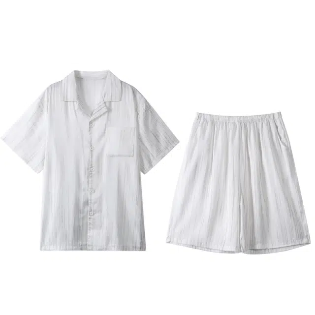 好福份 休闲风舒适简约家居服睡衣套装 男款 图片色