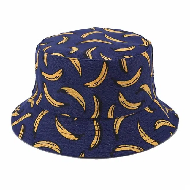 木林森 春夏季香蕉印花双面戴时尚潮流百搭盆帽户外出行街头嘻哈遮阳防晒大头围显脸小水桶帽 聚酯纤维 渔夫帽 男女同款情侣款