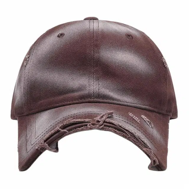 优莲茵 短檐光影拼色个性百搭破洞 水洗软顶户外出行遮阳帽 棉 鸭舌帽 男女同款情侣款