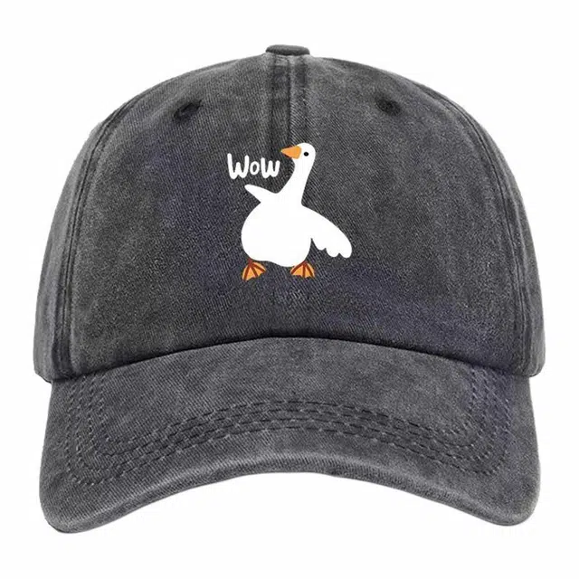 优莲茵 大鹅鸭鸭好嗨哦  小清新软顶鸭户外防晒遮阳帽 时尚百搭户外出游休闲 大帽檐显脸小 棉 鸭舌帽 男女同款情侣款