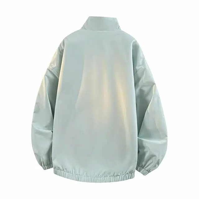 雅鹿 基础款简约日系学院风高街复古百搭双面穿条纹宽松立领休闲运动长袖开衫教练夹克外套 男女同款