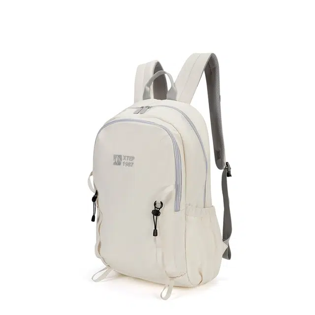 特步 简约时尚纯色设计轻便实用休闲出行 织物 双肩包 男女同款情侣款 多色