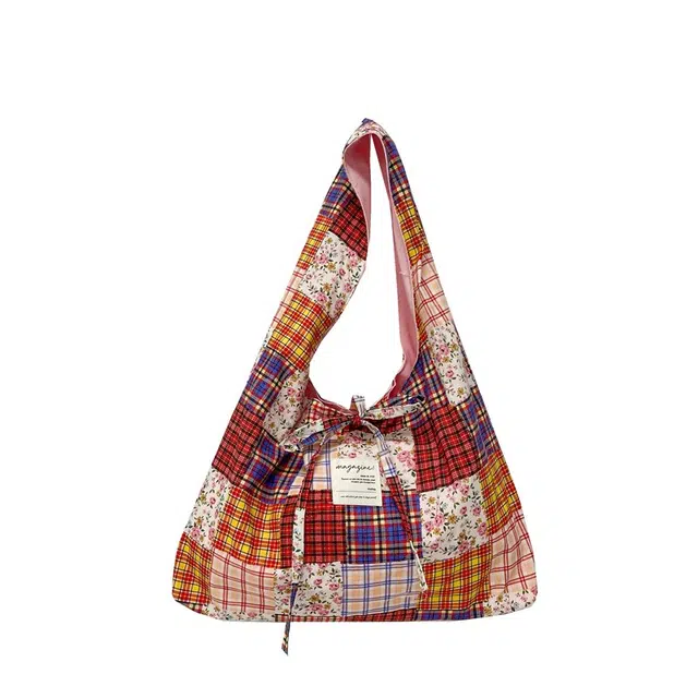 帕克熊 时尚名族风百搭 拼接 帆布 单肩包 女款 多色