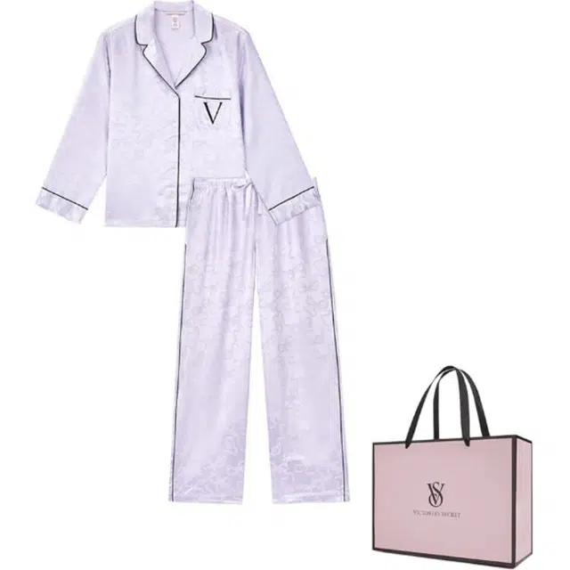 Victoria's Secret Moonlight Satin Pajama Set Lavender