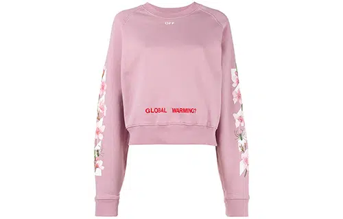 OFF-WHITE Virgil Abloh FW Pink Floral Bee Crewneck