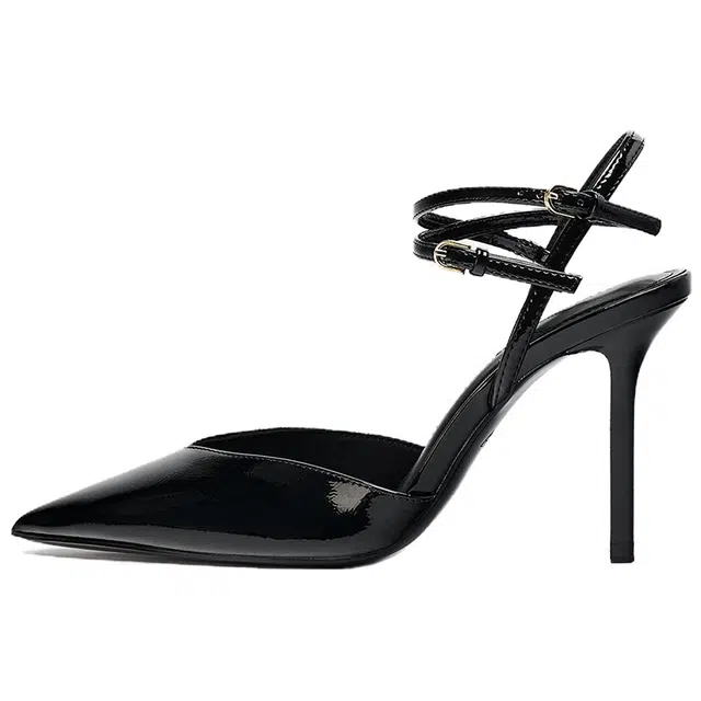 ZARA Pointed Buckle Heel Black